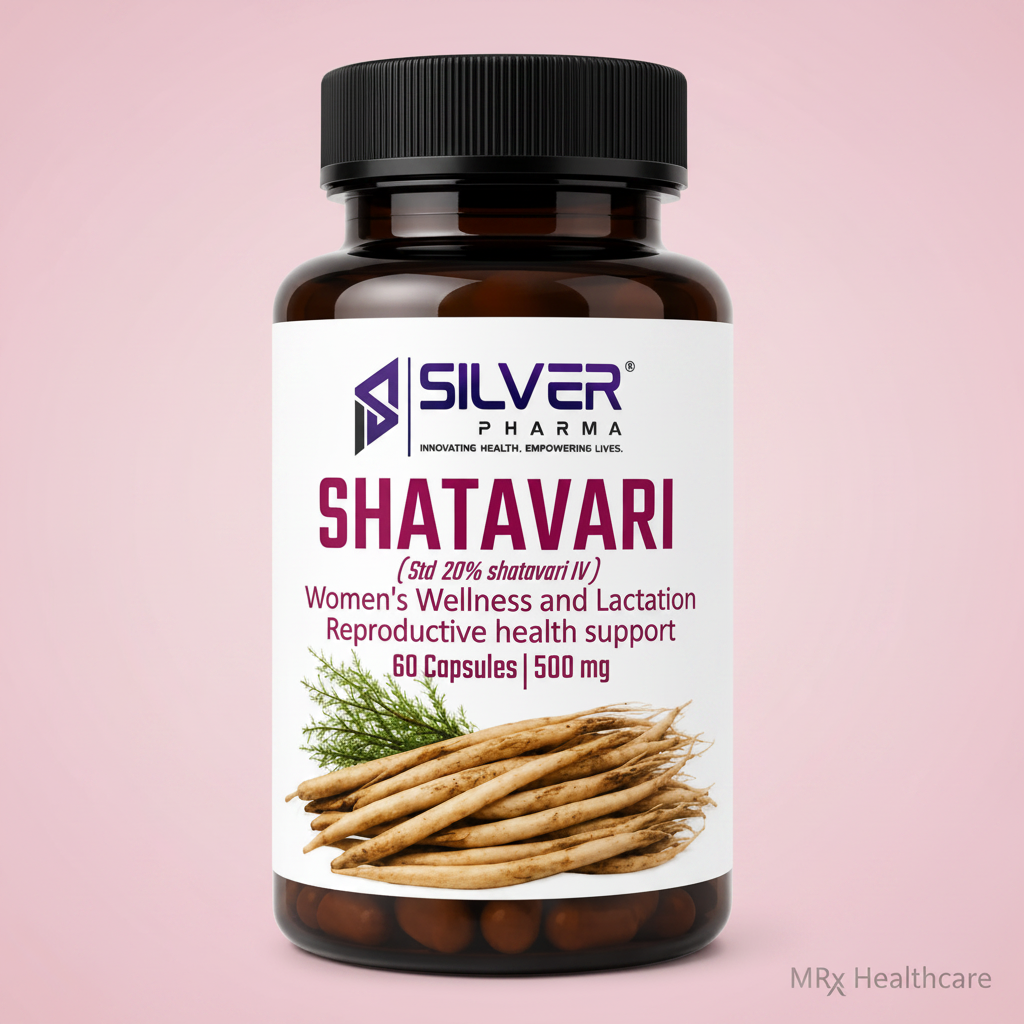 Silver Pharma Shatavari 500mg 60 Capsules Women's Wellness Lactation - MRx Healthcare